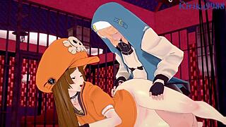 May and Bridget share intense emotions during sex and anal in Guilty Gear Strive hentai with assfucking creampie