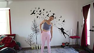 Yoga lesson turned wild with my cute friend’s tight body! 🥵