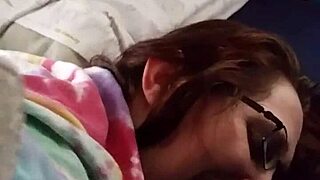 Married man pleases his nerdy wife by fingering her tight pussy and ass