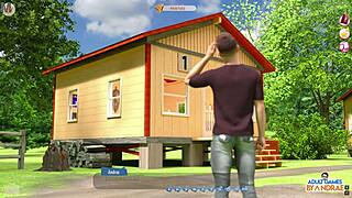 Peeping Tom Helps Naomi In Threesome With Hotties