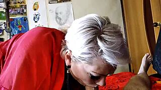 Mature Russian Blonde Milf Aimee Paradise Boldly Sucks Big Cock With Handcuffs