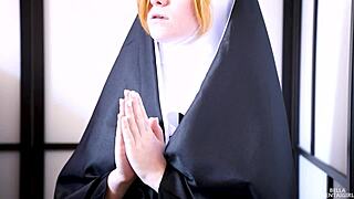 busty nun in halloween costume bella hentaigirl in anime style