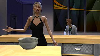 The stepson impregnates his stepmother on new years eve in this animated scene