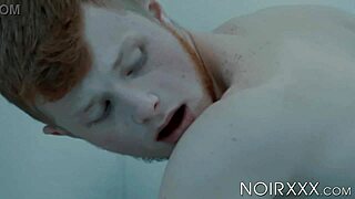 Blonde helps with giant penis