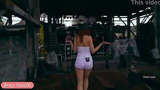 Jeny Smith紧身白衣秀出骆驼趾