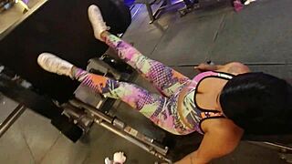 Amateur Trains at Gym Without Panties, Teasing Monster Cock