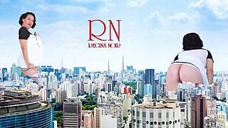 Giant Lady Without Panties Walks City Clothes Ripped Outdoor Voyeur Show