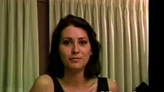 A beautiful woman with big boobs makes love for the first time with Ed Powers in a porn movie