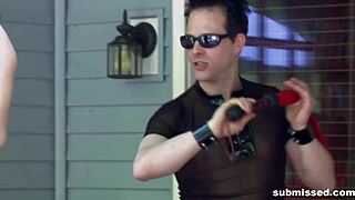 A BDSM threesome with an experienced mistress and a deepthroat scene