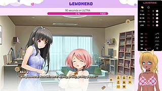 i am vtuber lewdneko playing love cubed part 9 with moaning