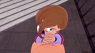 My Hero Academia: Uraraka’s rooftop orgasm hentai! 🔥