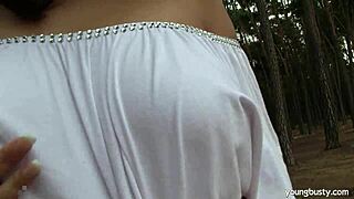 busty teen rita gets herself off outdoors in solo play