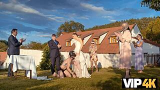 lovely czech couple gets wild in public ranch love scene.