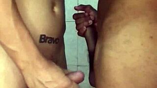 teen sucks big black cock at gloryhole