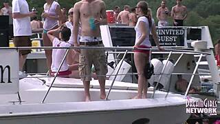 girlfriend parties naked on houseboats at lake of the ozarks with voyeur public sex