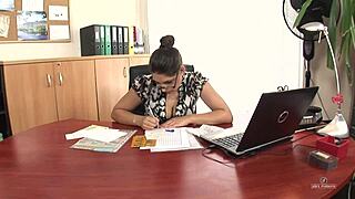 Zafira Adores Licking Big Tits of Her Brunette Boss Katalin Kirali in Office Affair
