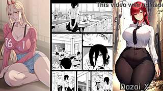 Chainsaw Man - Makima And Denji In Intense Bondage Scene