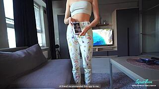 Hot Stepmom Caught Stepson Jerking Off, Allowed Him To Cum On Her Pussy.