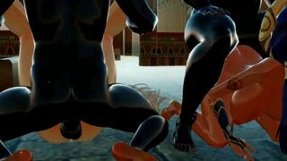 Beautiful anime girl Candace gets double penetration in a hot scene