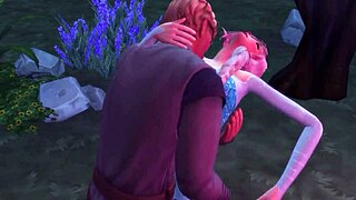 Elsa and kristoff have public sex in wild