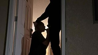 Trying to get caught having sex in hotel doorway