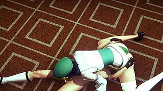 In Genshin Impact Yaoi, Venti engages in 69 and threesome with sissy crossdressers in Japanese anime style