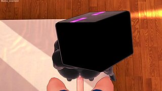 my girlfriend dresses as enderman to play in bed, hentai 3d minecraft style