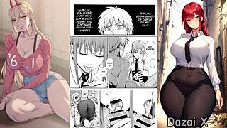 Chainsaw Man - Makima And Denji In Intense Bondage Scene