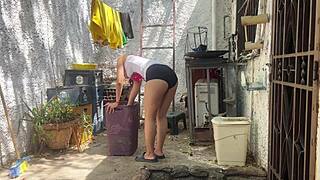 Hot homemade video of big cock fucking big ass in a bent over position