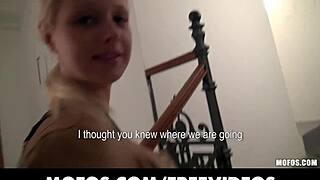 I got paid for wild public sex with cute Czech blonde