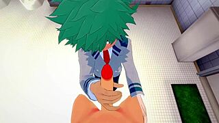 My Hero Academia Yaoi - Midoriya Handjob And Fucked By Bakugou In Bathroom