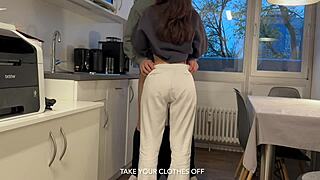 Does your roommate fuck you hard like this beautiful babe in cowgirl and bent over positions?