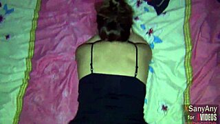 Invited submissive stranger in dress and stockings to the house