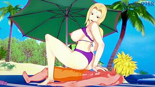 Tsunade and Naruto Uzumaki have intense sex in this Naruto hentai with big tits and creampie 😈