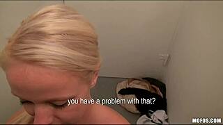 I got paid for wild public sex with cute Czech blonde