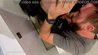 Risky public blowjob with facial in Amsterdam Schiphol airport toilets.