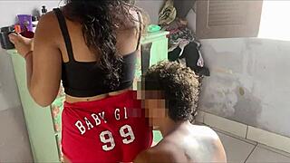 My Step-Cousin Cleaned My Room Then I Fucked Her Shaved Latina Pussy