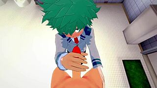 My Hero Academia Yaoi - Midoriya Handjob And Fucked By Bakugou In Bathroom