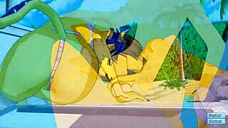 ankha from animal crossing banged hard on beach