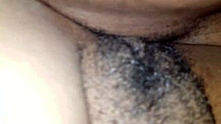 Rubbing hard clit on her creamy ebony hole tonight