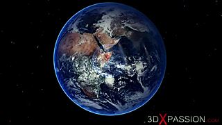 Female Cyborg Fucks Horny Girl Hard in Space