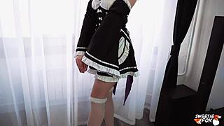 Sexy Maid Rem's Sloppy Deepthroat And Cowgirl Ride With Subaru