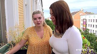 Marina and Natascha licking shaved pussies in steamy shower action