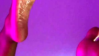 Skinny brunette gets off with a black dildo solo act