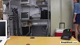 sexy big titted chick grabbed and fucked on wooden desk