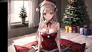 girls wishin merry christmas with wet pussy masturbatin in anime hentai
