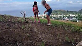 Skinny Teen in Lingerie Faces Rough Monster Cock in Nature's Holiday Weekend