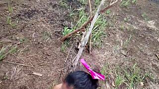 Skinny Teen in Lingerie Faces Rough Monster Cock in Nature's Holiday Weekend