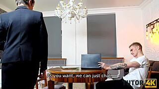 tutor4k mature teacher turns lover with young man in class