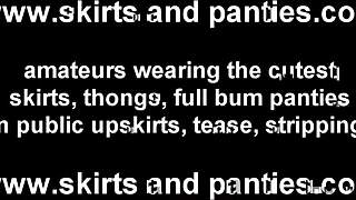 I flash panties under skirt while cooking